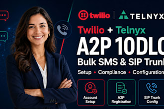 setup verified twilio account for telnyx, a2p 10dlc, bulk SMS and sip trunk