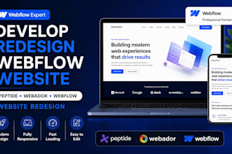 develop redesign webflow website design peptide webador webflow website redesign