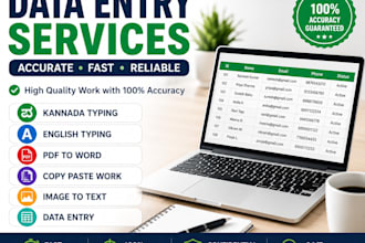 do accurate kannada and english typing and data entry