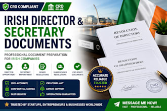 prepare irish company director and secretary appointment documents