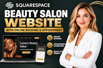 build squarespace beauty salon website with online booking and appoint