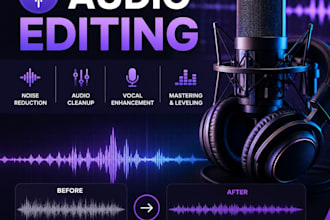 professionally edit audio remove noise clean podcast audio enhance vocals
