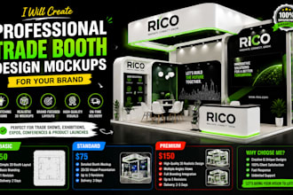 create trade show booths, backdrop, and retractable standing banner