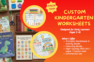 design custom kids worksheets for preschool and kindergarten