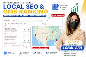 create and optimize local SEO google business gmb in local 3 pack map ranking