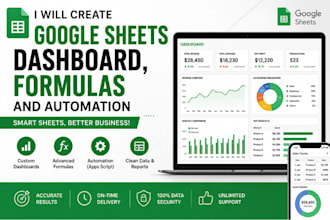 create google sheets dashboard, formulas and automation