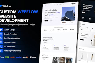 develop custom webflow website with animation and integration