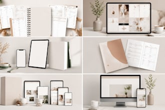 design editable canva products mockup for digital store products canva templates