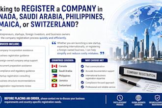 register and incorporate your company in canada, philippines, saudi arabia