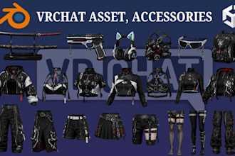 create custom vrchat asset, accessories, props, vrchat outfit, particle effects