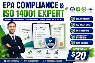 prepare epa compliance audit iso 14001 ems esg report and environmental policies