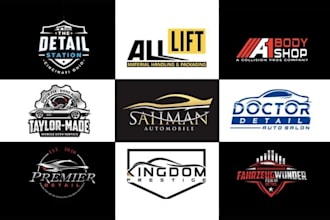 do auto detailing auto mobile and car wash logo design
