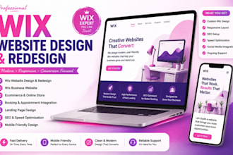 do wix website design wix redesign develop wix business website wix development