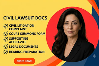 draft your civil lawsuit and all supporting lawsuit documents