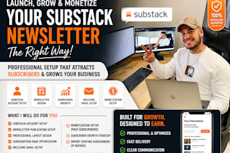 setup substack account, design substack newsletter, substack publication
