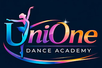 create wonderful dance studio mascot logo design with business