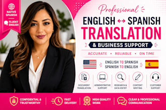 help with english to spanish translation virtual assistance, document formatting