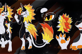 draw furry reference sheet furry art character sheet furry oc fursona design