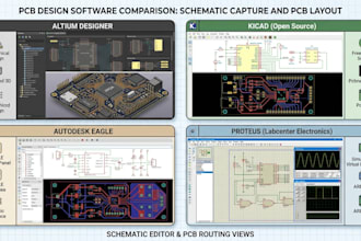 design schematic and pcb layout in altium, kicad, eagle, proteus