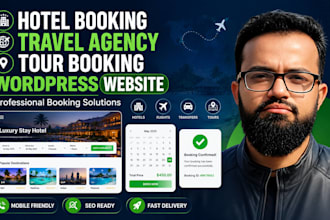 create hotel booking, travel agency and tour booking website