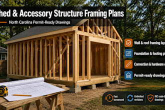 draft shed and accessory structure framing plans for nc building permit