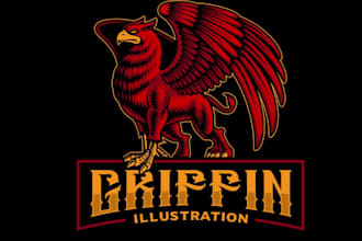 design wonderful griffin king mascot logo with unlimited revision