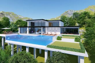 design 3d villas, resort villas, farmhouses and floorplanner layouts