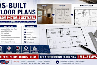 create as built floor plan drawings from your photos, sketches