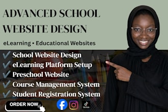design school website, elearning website, educational website, preschool website
