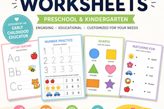 create printable worksheets for preschool and kindergarten