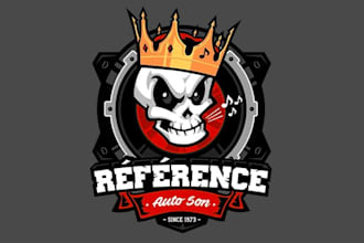 design skull mascot logo design with unlimited revision