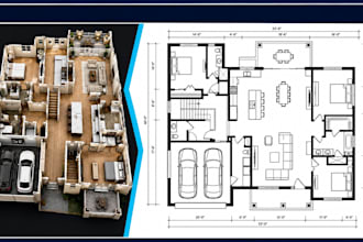 convert matterport or hand sketches to accurate 2d autocad floor plans