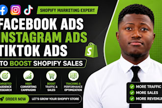 manage facebook and tiktok ads campaign for shopify sales growth