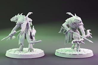 sculpt a custom 3d miniature character or creature for printing