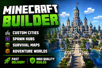 create a custom minecraft city, spawn, survival, or adventure map
