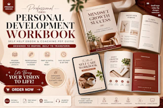 canva personal development workbook design, self help ebook, coaching pdf guide