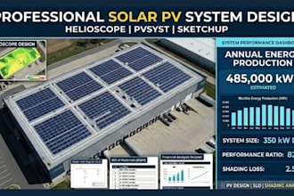 design solar pv system using helioscope, sketchup, pvsyst and autocad