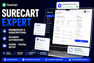 setup surecart membership website subscription checkout payment automation