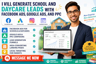 generate school leads daycare leads with meta google ads ppc and landing page