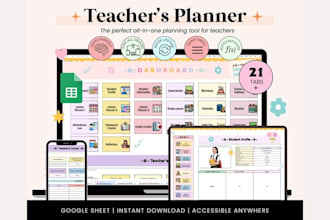 create printable teacher planner, grading sheet, lesson planner, class schedule
