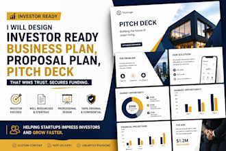 create sba loan business plan, financial projections and investor pitch deck