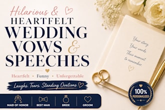 write a hilarious and heartfelt maid of honor speech or wedding toast