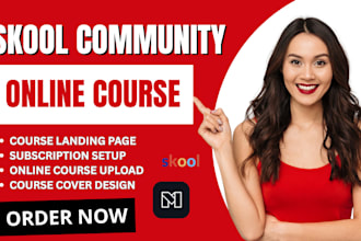 set up skool, skool online community, skool online online skool community manage