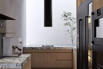 design kitchen interior in 3d and render