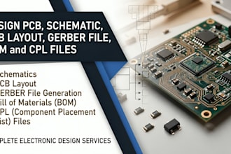 design pcb, schematic, pcb layout, gerber file, bom and cpl files