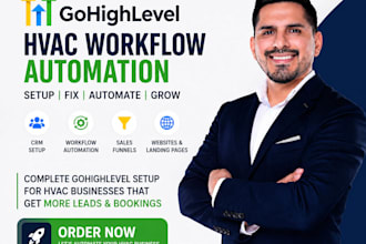 setup gohighlevel hvac workflow automation CRM funnel website