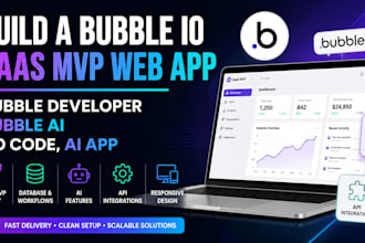 bubble io saas mvp web app, bubble developer, bubble ai, no code, ai app