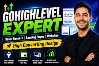 design gohighlevel sales funnel and high converting landing page