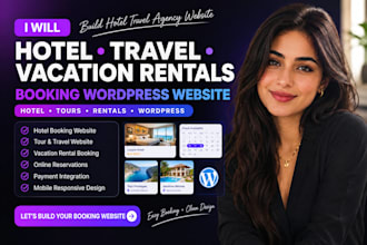 build hotel travel agency website tour vacation rental booking wordpress website