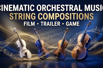 compose cinematic orchestral music and string compositions